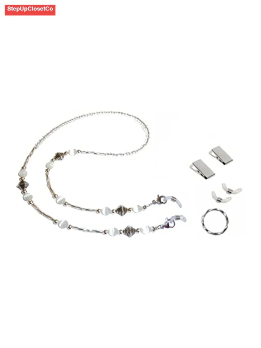 Eyeglass Holder Beaded Lanyard Necklace, 25 Inches, Strong 19 Strand Wire, Made